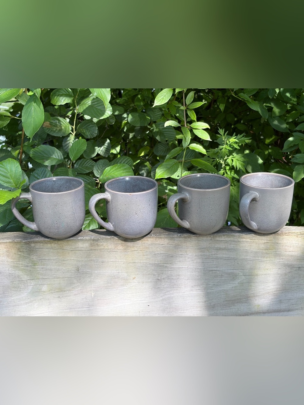 (4) Project 62 Coffee Mugs 'Tilley' Smooth Speckled Stoneware Gray 12oz